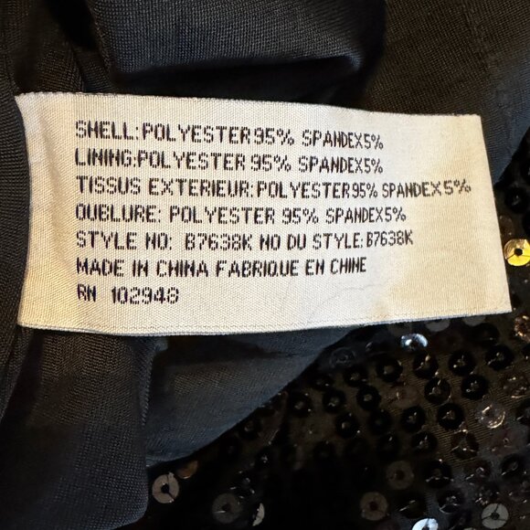 Tulle Black Sequined Lined Blazer Size Large - Picture 6 of 9